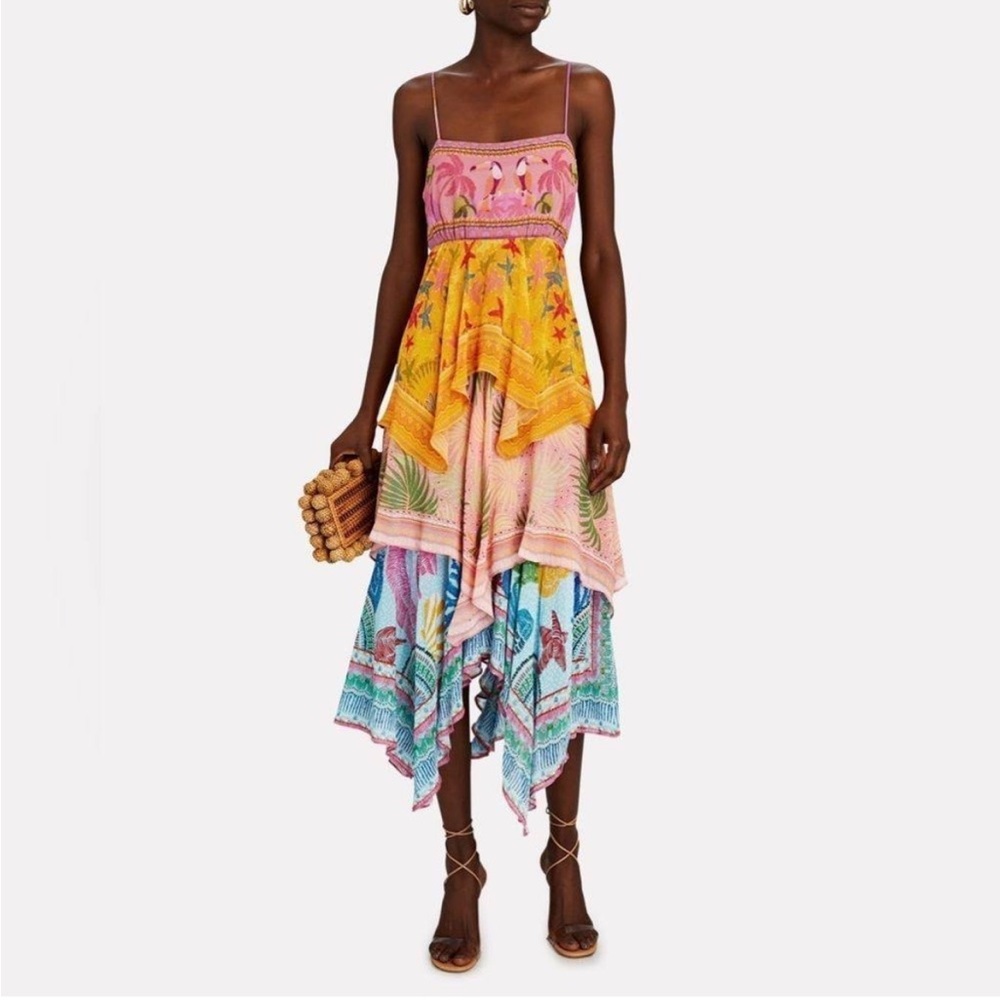 Farm Rio Mixed Scarves dress in size M